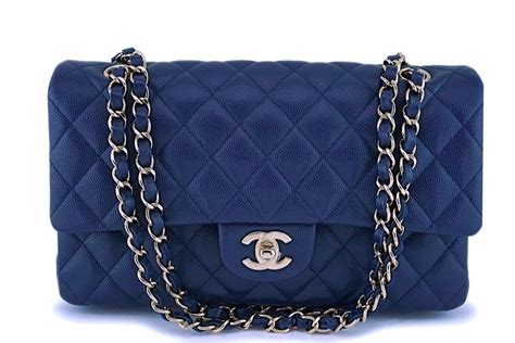 chanel seasonal navy bag|Chanel bag navy blue.